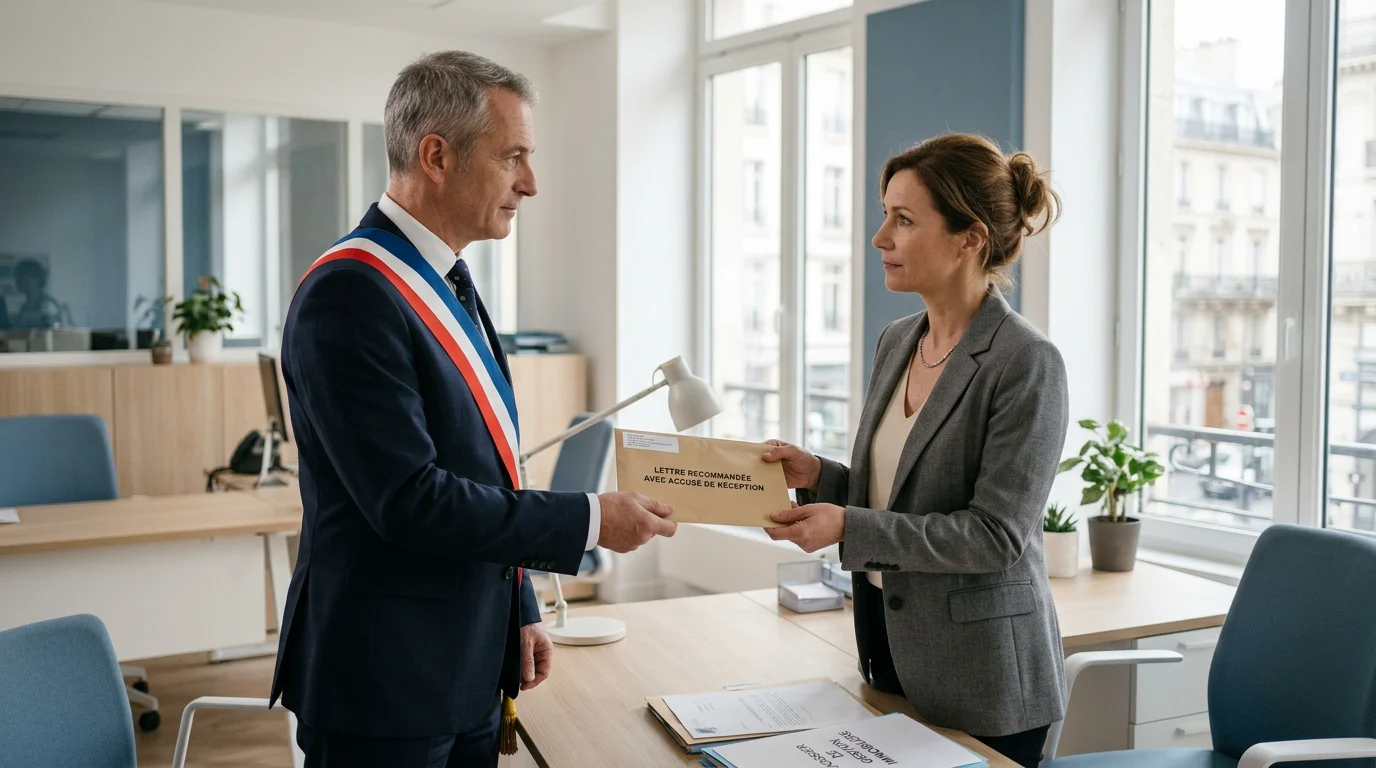 Remise d'un courrier officiel de commandement de payer à un propriétaire