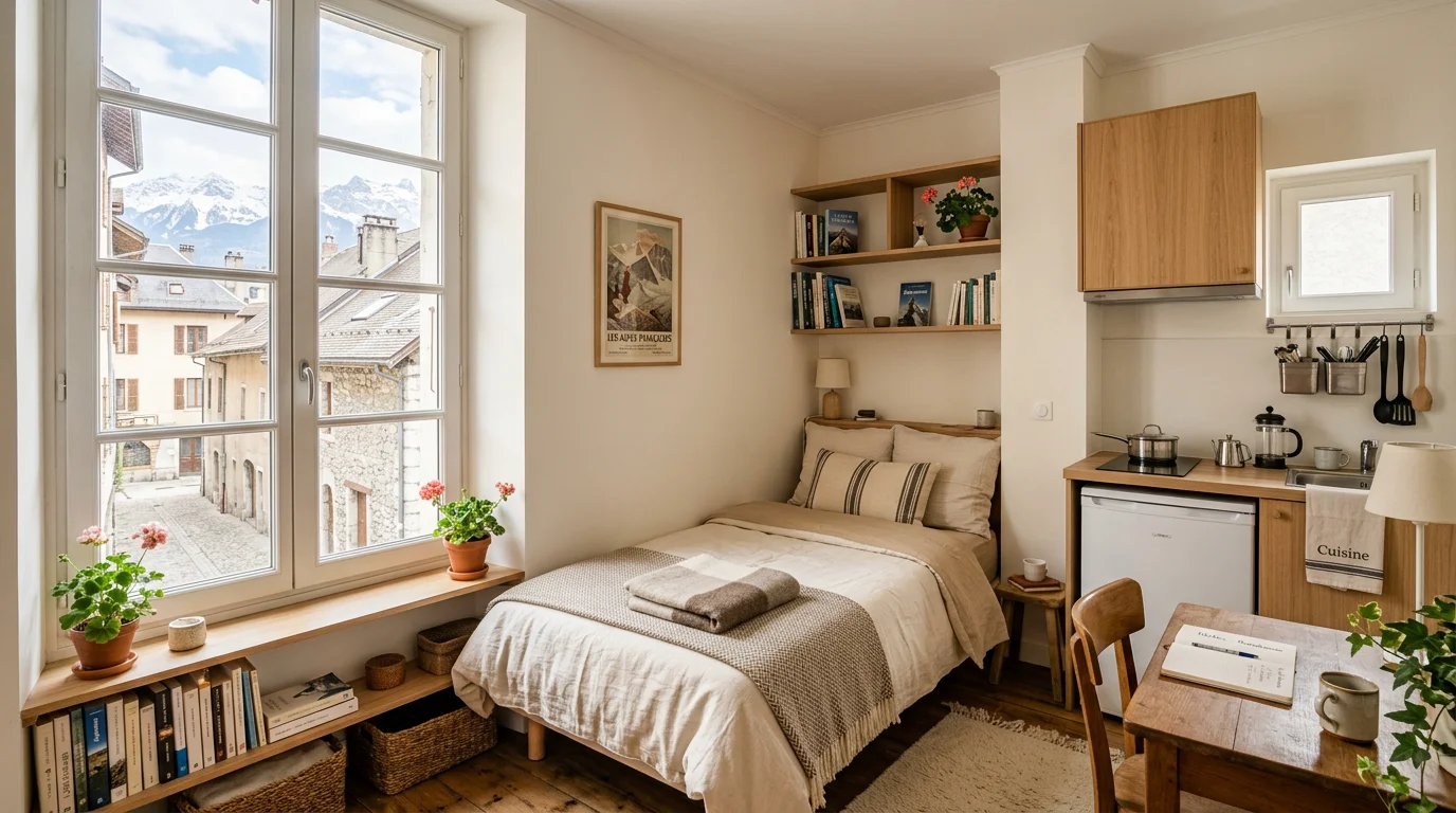Petit appartement meublé et lumineux prêt à louer à Annecy