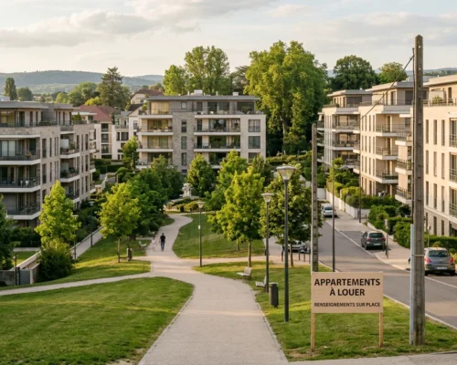 Quartier résidentiel d'Annemasse, marché locatif transfrontalier en zone tendue