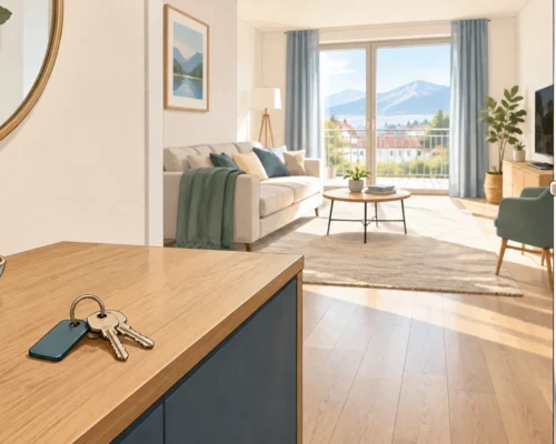 Appartement lumineux préparé pour accueillir un locataire